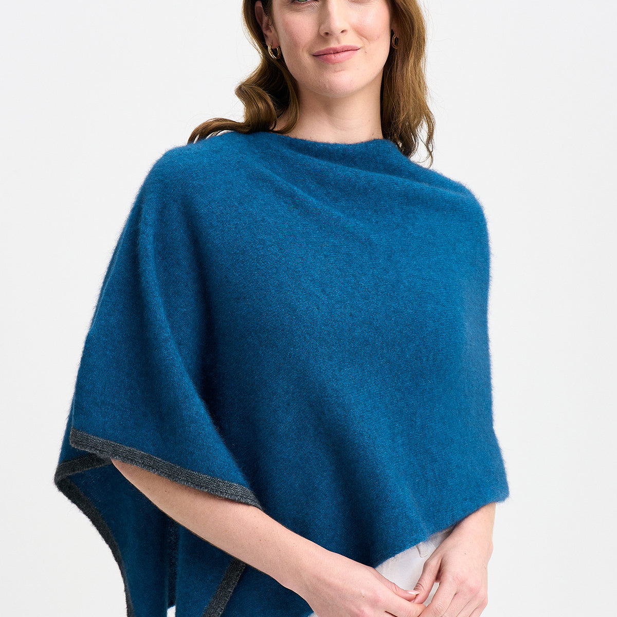 Two Tone Poncho | ZQ Merino, Brushtail Possum & Silk | Made in NZ ...